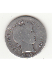 1905 - 10 Cents (Dime) Argento Dollaro Stati Uniti Dime BB++